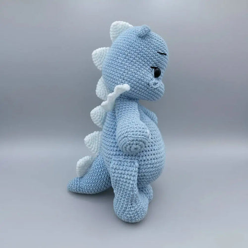 Handmade Crochet Blue Dino Toy