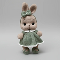 Handmade Crochet Bunny in Green Dress