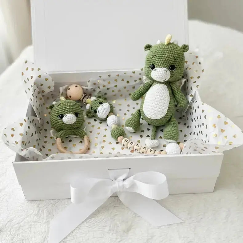 Handmade Crochet Cute Green Dino Toy