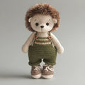 Handmade Crochet Hedgehog Toy in Green Jumpsuit
