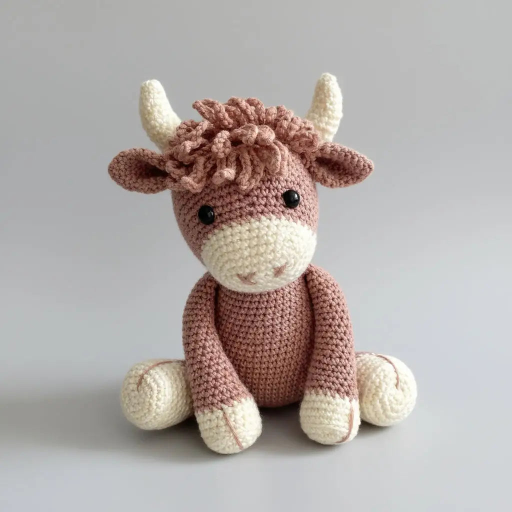 Handmade Crochet Highland Cow Toy