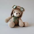 Handmade Crochet Pilot Teddy Bear Toy
