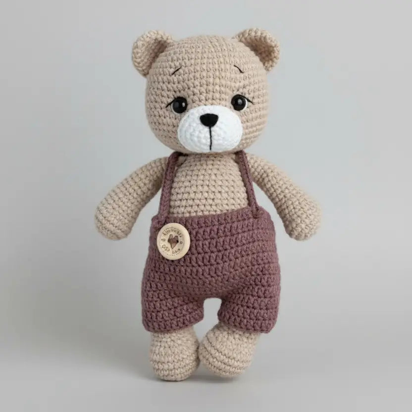 Handmade Crochet Teddy Bear Toy in Jumpsuit