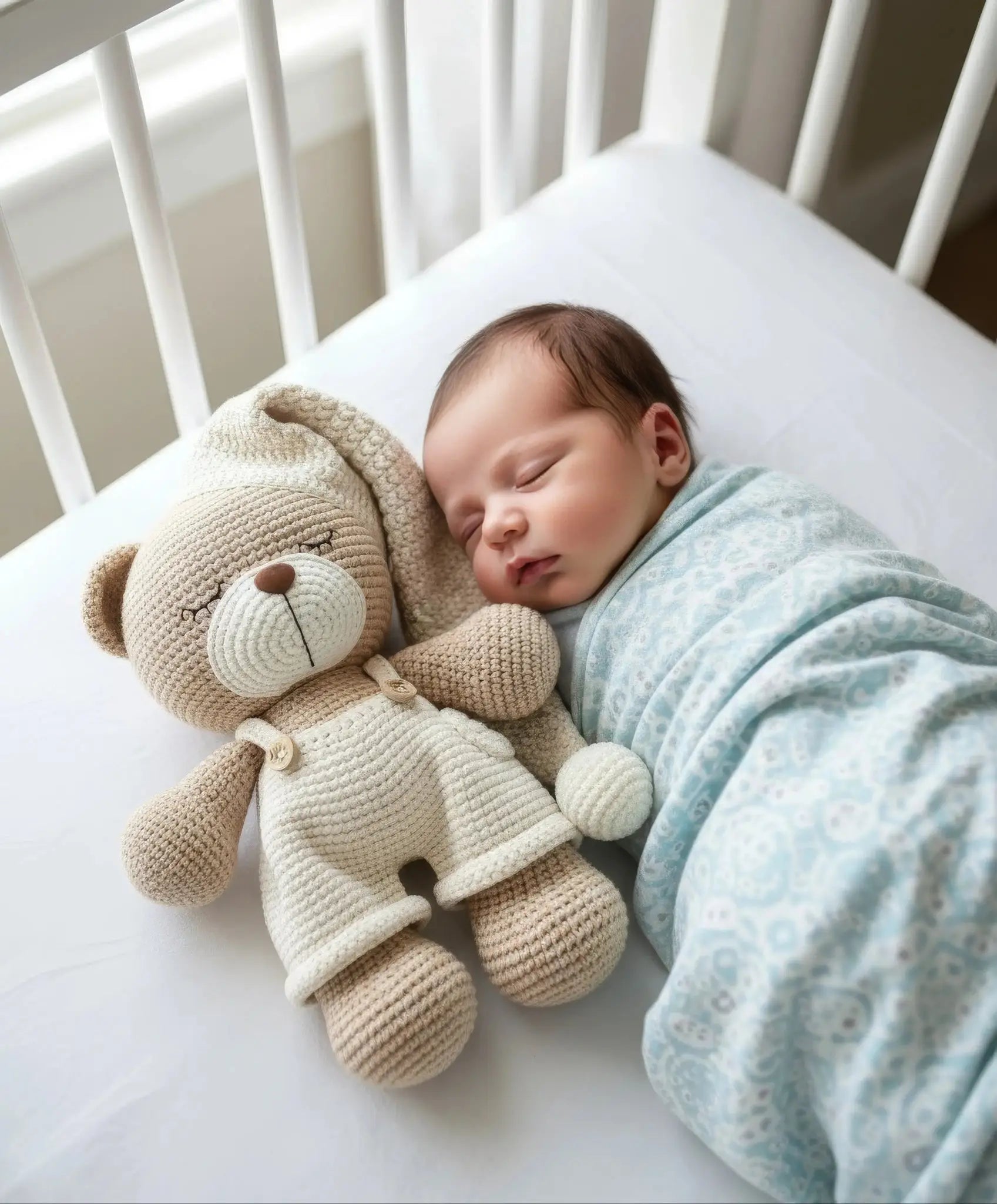Handmade Crochet Sleeping Teddy Bear