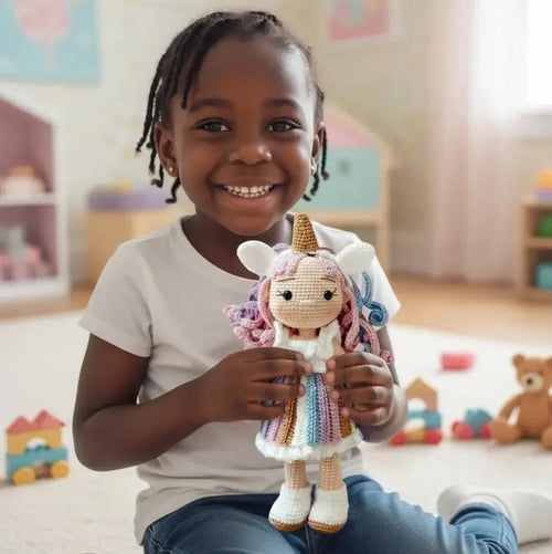 Crochet Unicorn Girl Doll Toy