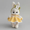 Handmade Crochet Bunny Toy in Yellow Dress with Daisy Headband