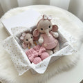 Handmade Crochet Elephant Toy Gift Set (3pc) - Pink