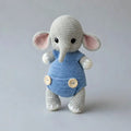 Handmade Crochet Elephant Toy in Blue Jumper