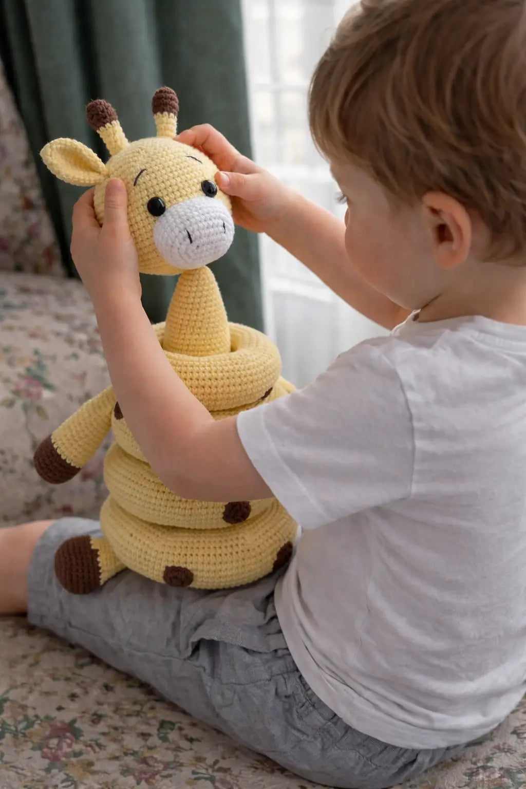 Handmade Crochet Ringstacker - Cute Giraffe Stacking Toy