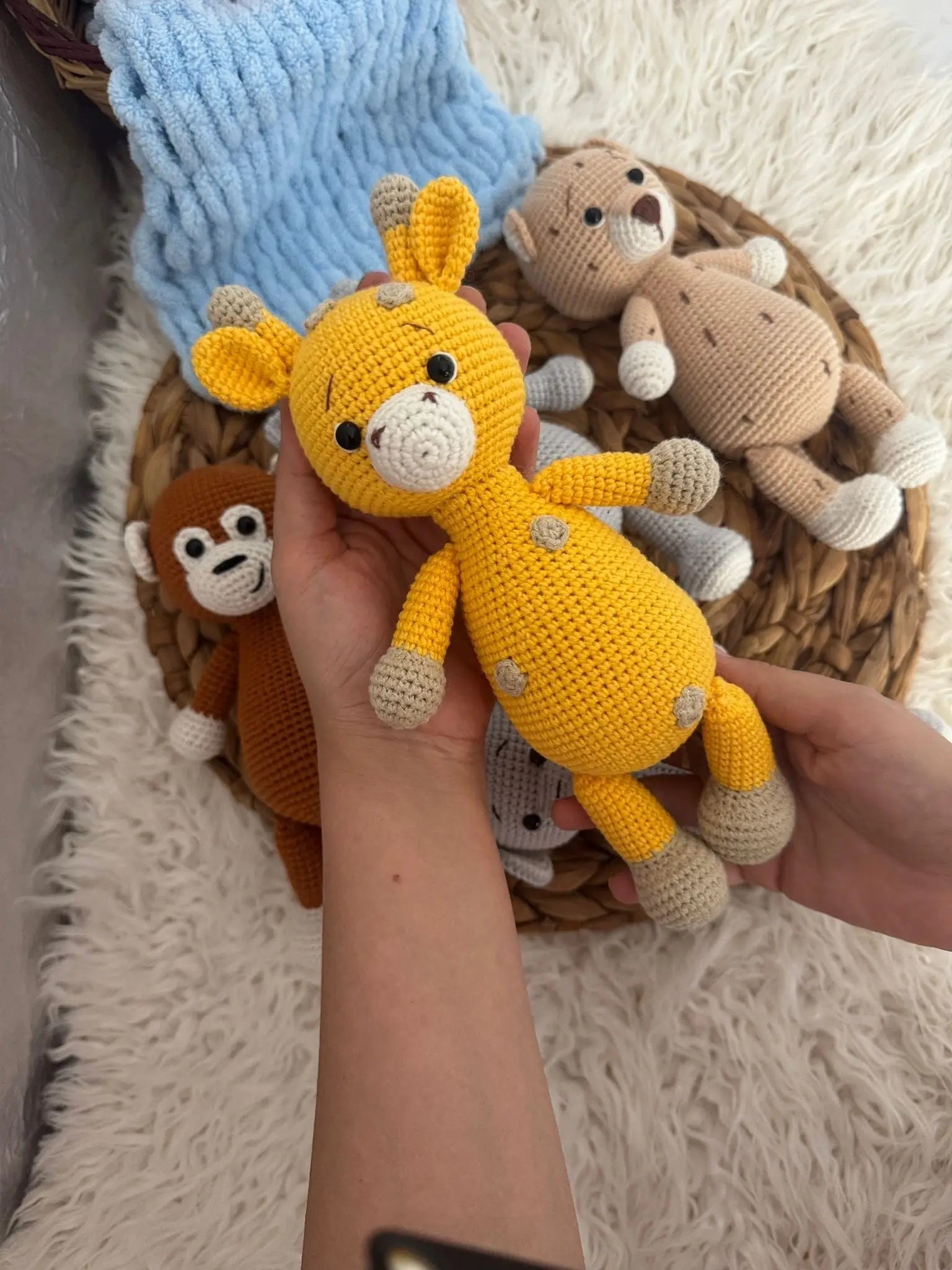 Handmade Crochet Safari Animals - Zebra, Elephant, Monkey, Tiger, Lion, Giraffe, Hippo, Leopar