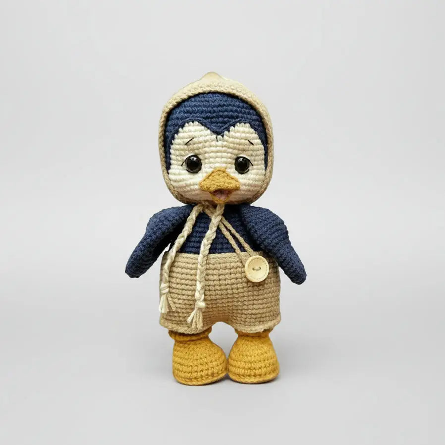 Joy Penguin – Handmade Crochet Penguin, Customisable Crochet Animal Toy with Changeable Outfit