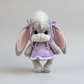 Handmade Crochet Donkey Toy in Purple Hoodie