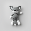 Handmade Crochet Grey Fox Toy