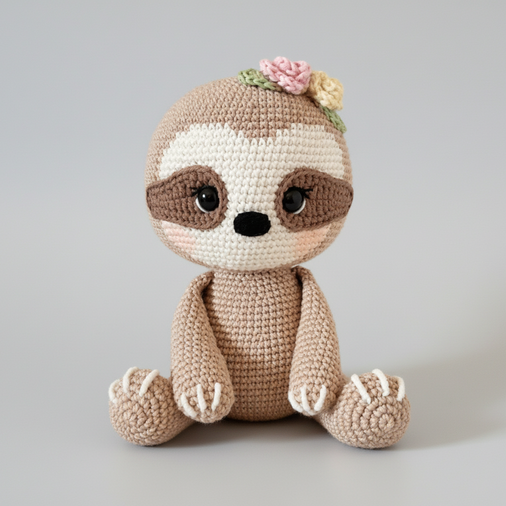 Handmade Crochet Sloth Toy