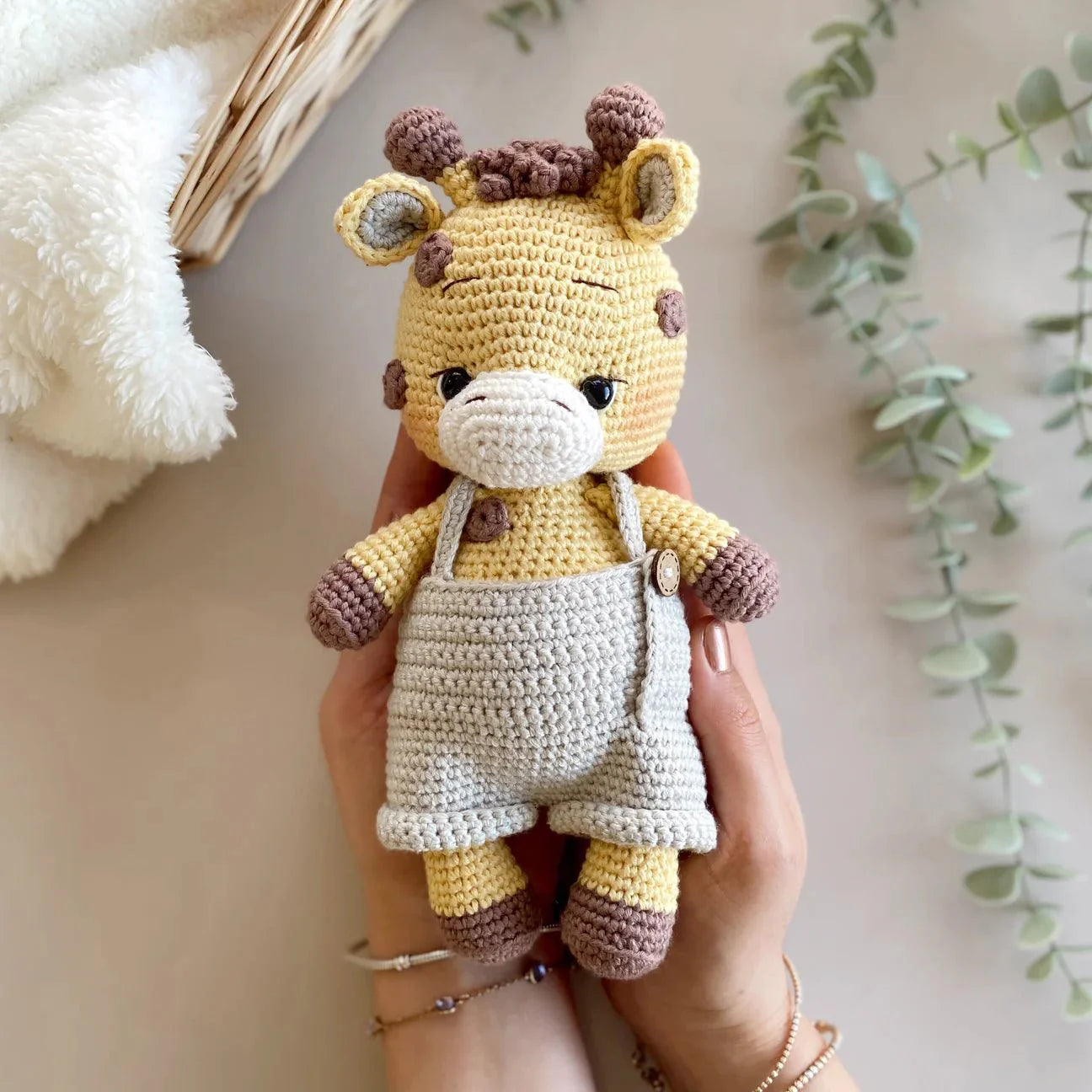 Handmade Crochet Newborn Giraffe Gift Set (3pc) – Baby Shower Gift