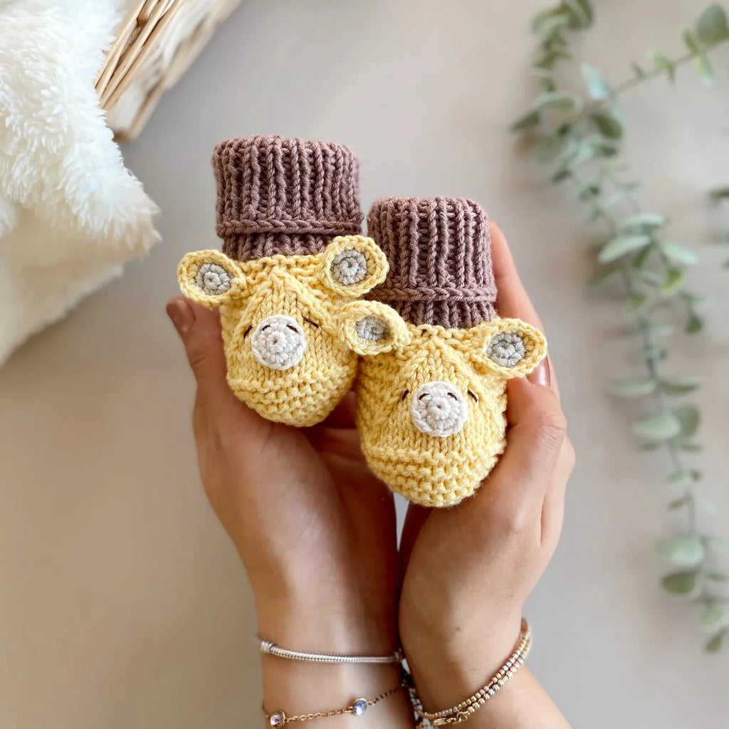 Handmade Crochet Newborn Giraffe Gift Set (3pc) – Baby Shower Gift
