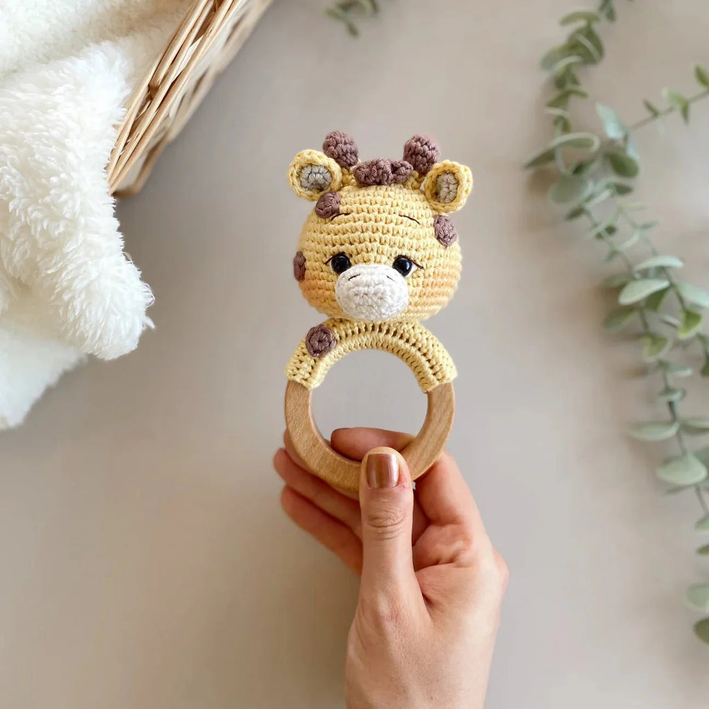 Handmade Crochet Newborn Giraffe Gift Set (3pc) – Baby Shower Gift